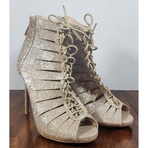 Bella Marie Lace Up High Heels Women's Size 10